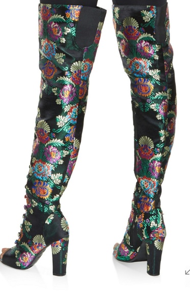 Black Floral Boot - Picture 2 of 2